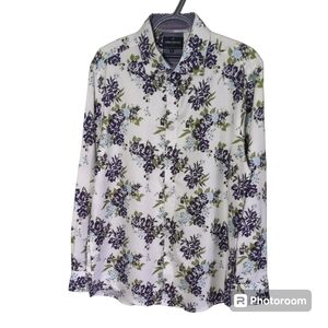 Daniel Hechter NWOT White Floral Button Down Shirt Size Large